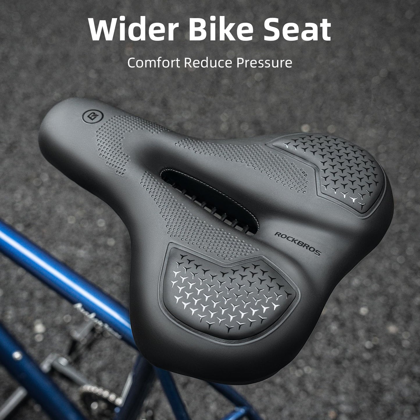 ROCKBROS Comfort Bike Seat - Universally Comfy Gel Bicycle Seat Fits Stationary, Mountain, and Cruiser Bike Saddles - Easy Assembly Tools Included
