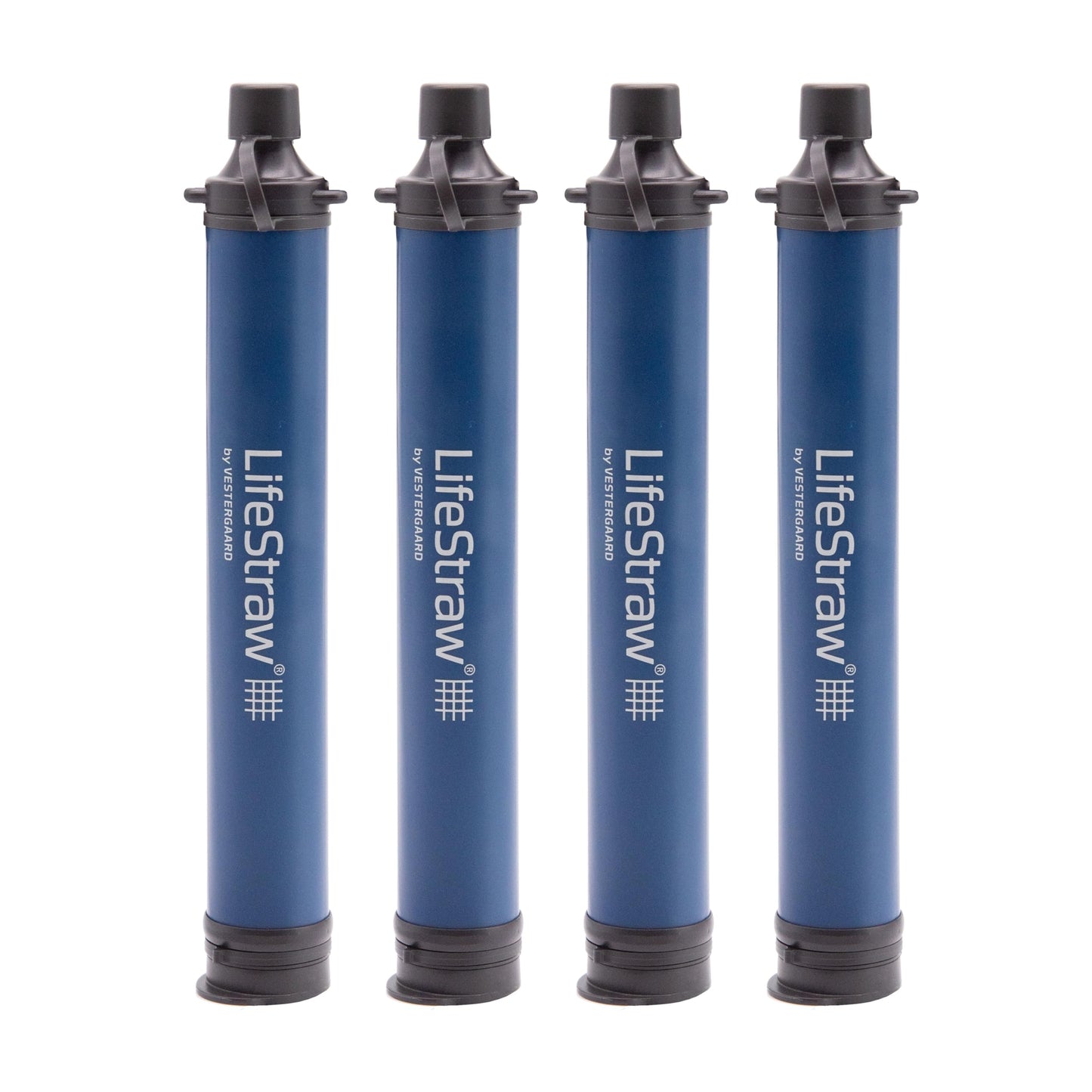 LifeStraw Personal — Water Filter for Hiking, Camping, Travel, and Emergency Preparedness, 4 Pack, Navy