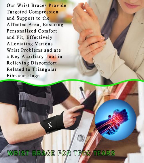 FVVWVV 2 Pcs Adjustable Wrist Brace for Pain Relief, Carpal Tunnel & Tendonitis Support, Ultra-Thin Ulnar Brace for Left & Right Hand, Wrist Compression Wraps for Sports, Gaming & Daily Use