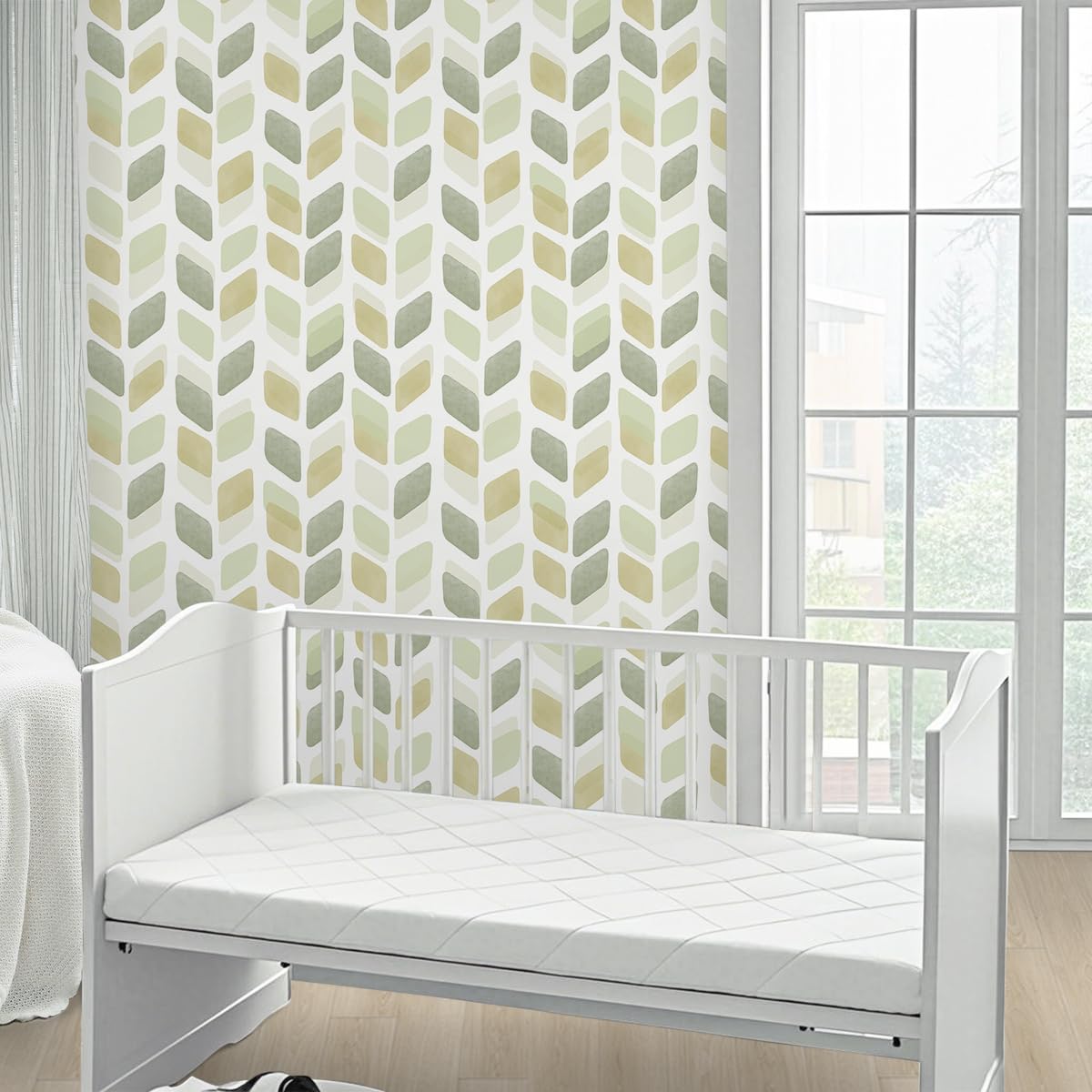 Fiula Boho Peel and Stick Wallpaper Checkered Contact Paper 17.3"x78.7" Neutral Geometric Wall Paper Modern Self Adhesive Removable Wallpaper for Bathroom Kitchen Cabinets Waterproof(Green/Yellow)