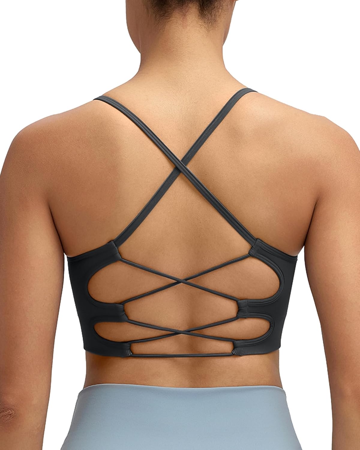 RUNNING GIRL Sports Bra - Sexy Crisscross Back Design | Medium Support with Removable Pads