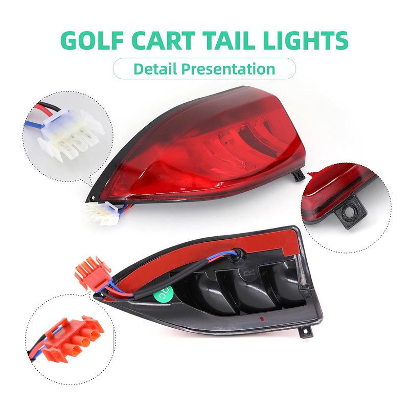 DIYOLFALL Golf Cart LED Taillight for Club Car Precedent 2004 Up and Tempo 2018 Up Models Replacement Driver and Passenger Lights 12V 3 Wires
