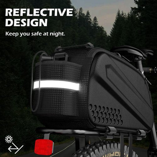 Bike Bags for Bicycles Rear Rack 10L Bike Rack Bag Waterproof EVA Hard Shell Durable Bike Panniers Saddle Bag with Shoulder Strap Bike Accessories for Cycling Commuting,Outdoor Hiking