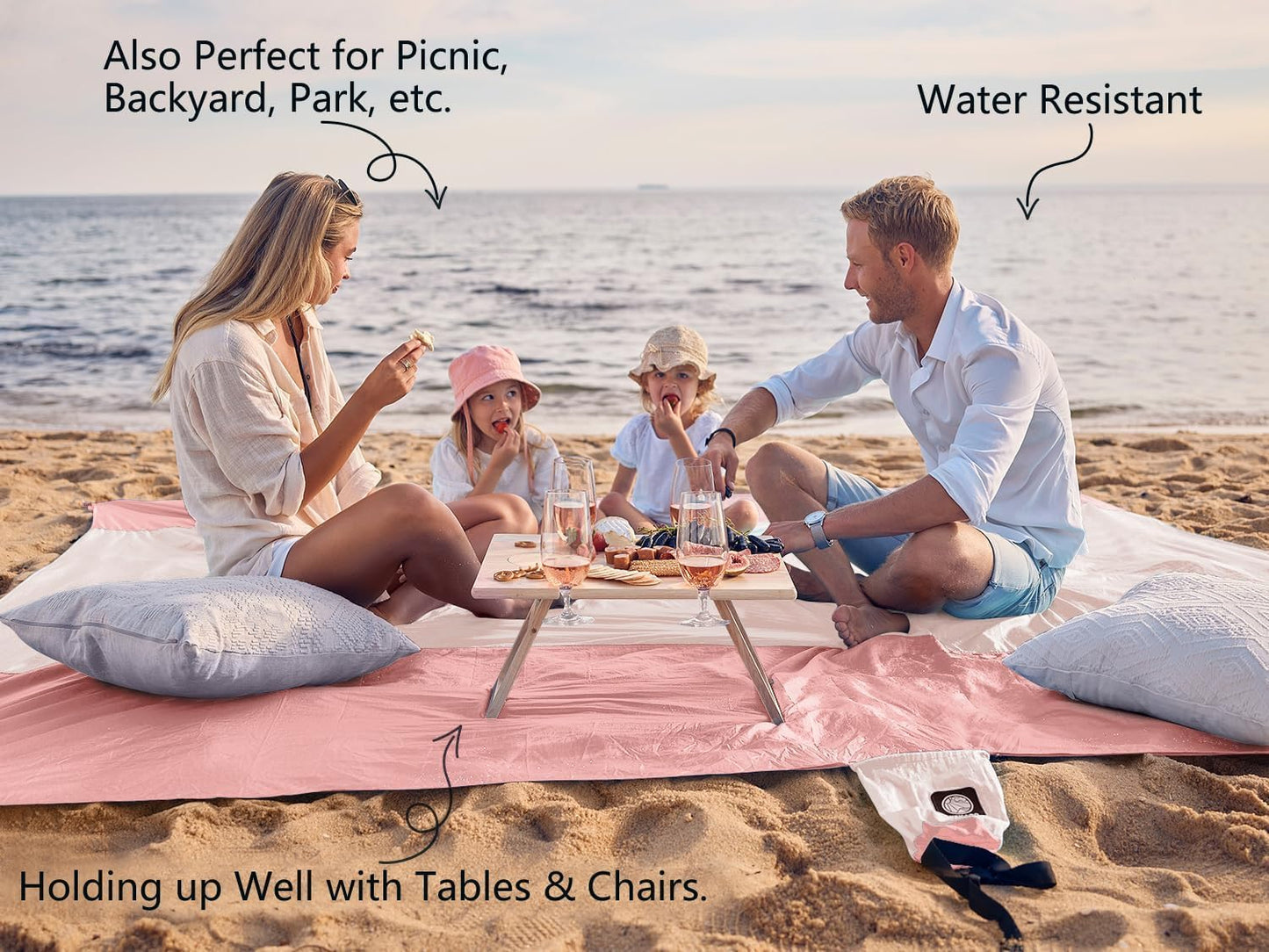 WEKAPO Beach Blanket - Extra Large Sandproof & Waterproof Mat | Quick-Drying, Compact Design for Vacation & Camping