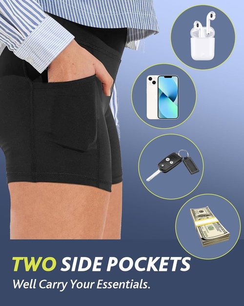 CAMPSNAIL Biker Shorts for Women - High Waisted Tummy Control with Pockets | 3"/5"/8" Sizes