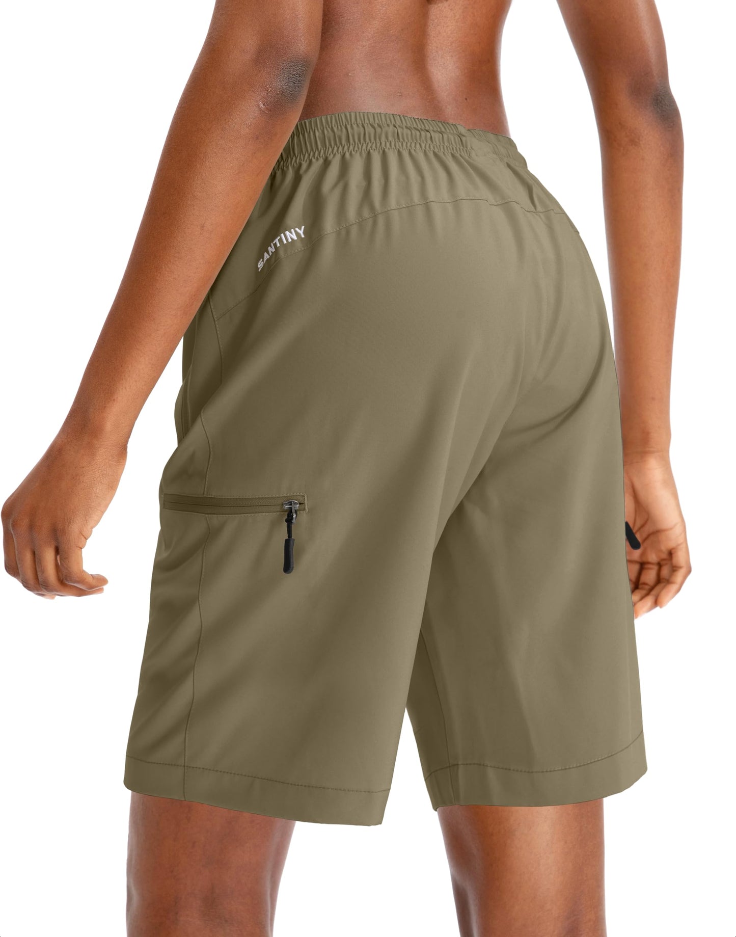SANTINY Women's 5''/ 7''/9'' Hiking Cargo Shorts(Dusty Khaki_S)