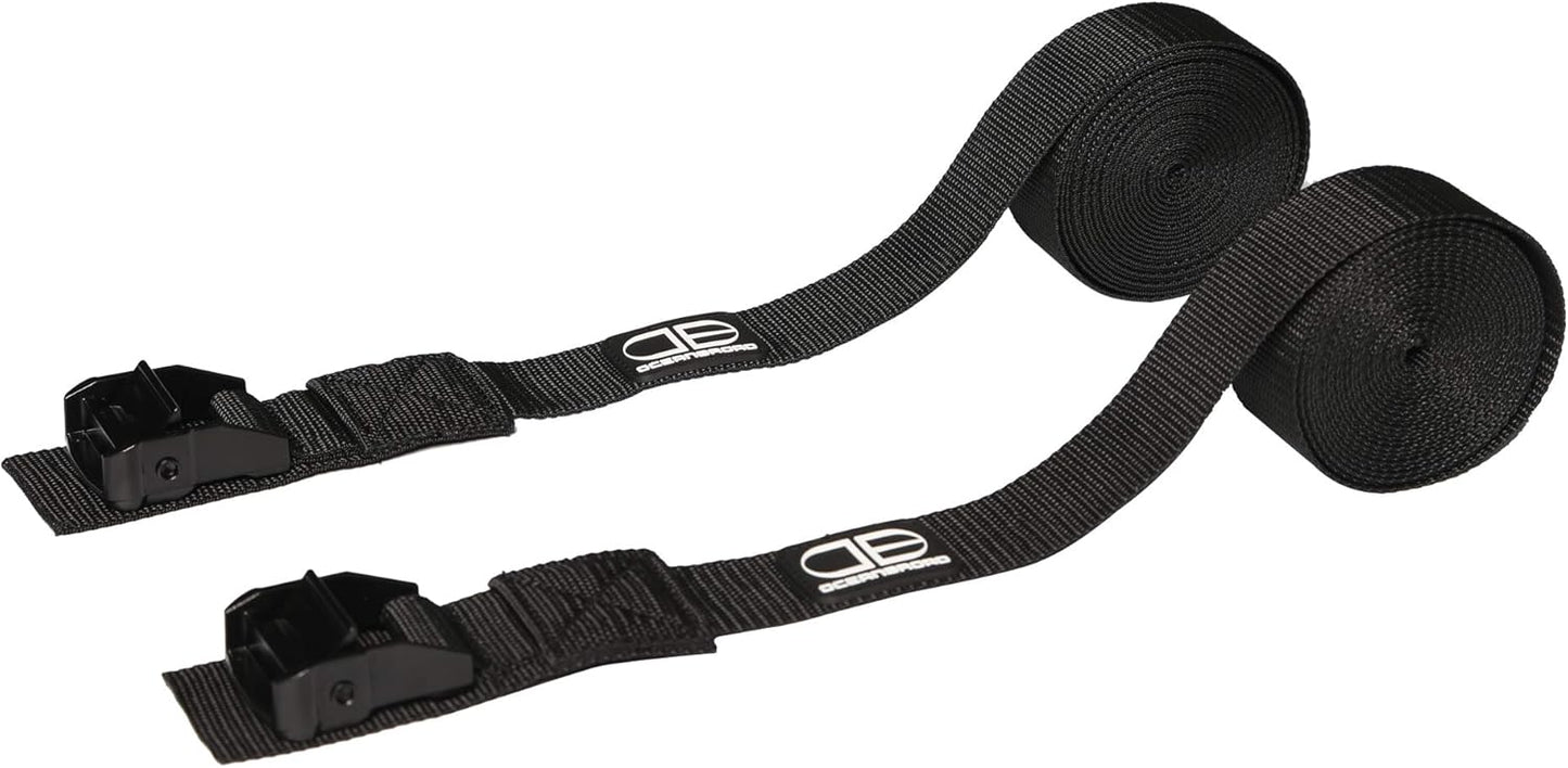OCEANBROAD Kayak Tie Down Straps - 1.5 Inch, 13 Feet, 2 Pack Cam Buckle for Surfboards & Canoes