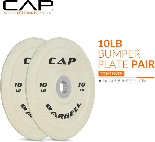 CAP Barbell Rubber Olympic Bumper Plate - Durable Weightlifting Disc | Multiple Colors Available