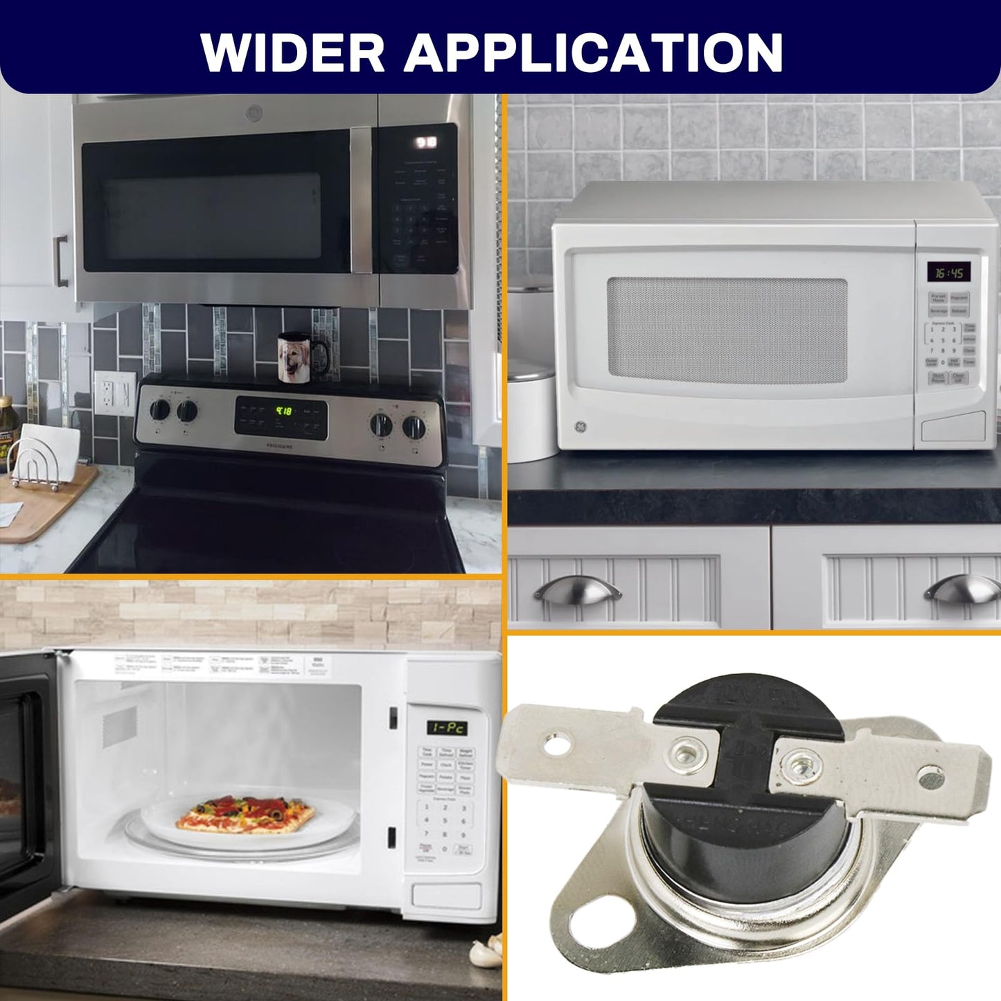 KSD201 110-0 - Microwave Oven Thermostat Fit for GE JES1657SMSS Temperature Control Switch