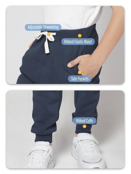 Resinta 3/4 Pack Toddler and Boys Fleece Lined Sweatpants Cotton Kids Jogger Pants with Pockets Drawstring