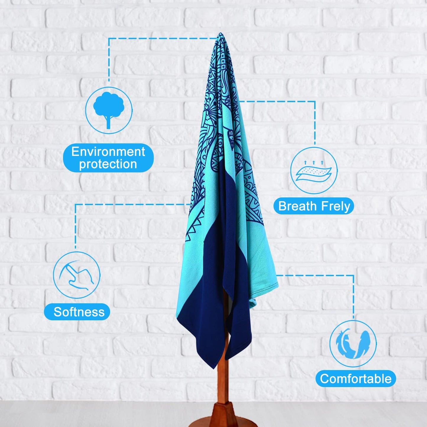Genovega Oversized Terry Beach Towel 36 x 72 in Soft Extra Large Big Pool Swim Towels for Adult XL Clearance Big Travel Blanket Cruise Vacation Accessories Essentials Lounge Chair Cover Shark