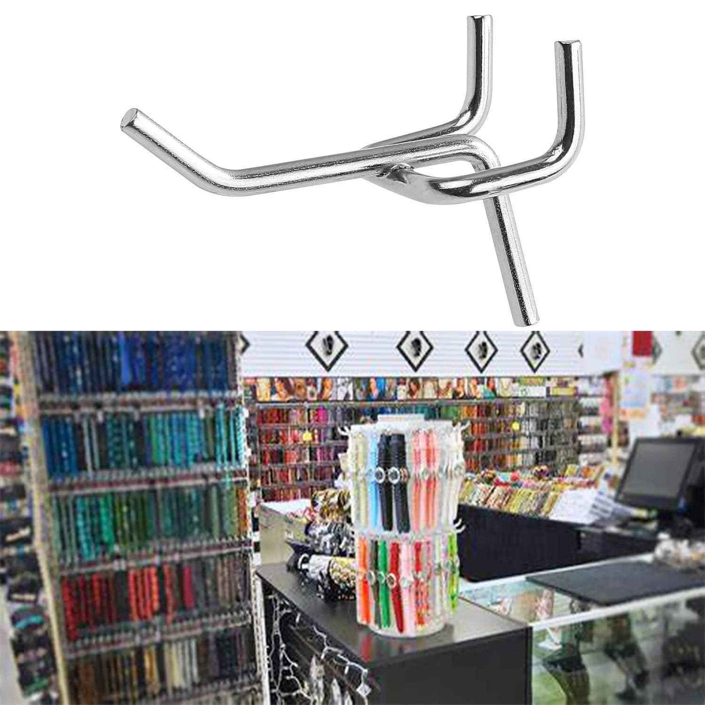 JMIATRY 100PCS Metal Pegboard Hooks 1 Inch Pegboard Hooks 1/8" Diameter Heavy Duty Board Shelving Peg Board Hook for 1/4" - 1/8” Thick Metal Perforated Pegboards, Pegboards Counters Display, Crafts