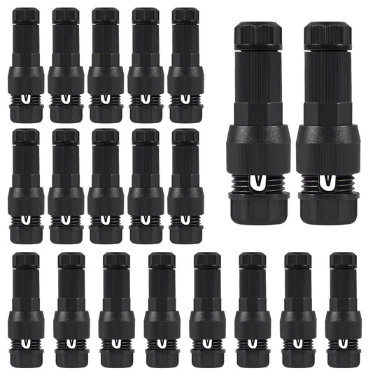 Meimom 20PACK Low Voltage Waterproof Replacement Landscape Light Cable Connector 12-20 Gauge Wire Connectors for Landscape Lighting Path Lights