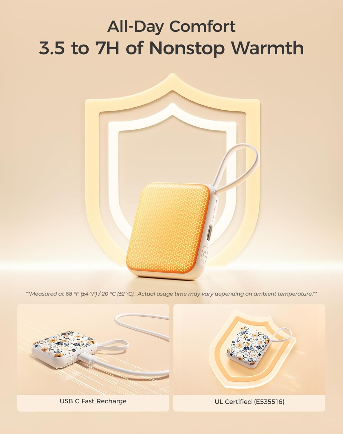 OCOOPA Rechargeable Hand Warmers - Smart Temperature Control, 7-Hour Heat, Ultra Slim Pocket Design | Perfect Gift for Women