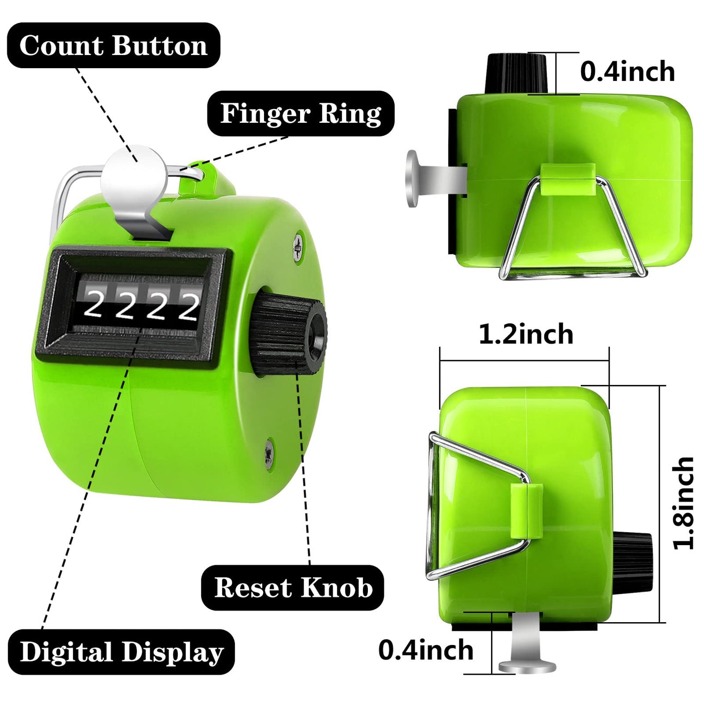 PETKNOWS 5Pcs Handheld Tally Clicker Counter 4 Digital Number for Sports