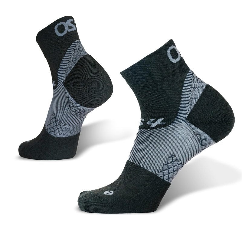 OS1st FS4 Plantar Fasciitis Socks Merino Wool Crew treats and prevents plantar fasciitis, heel and arch pain reduces swelling (US, Alpha, Medium, Regular, Regular, Black Qtr Crew)