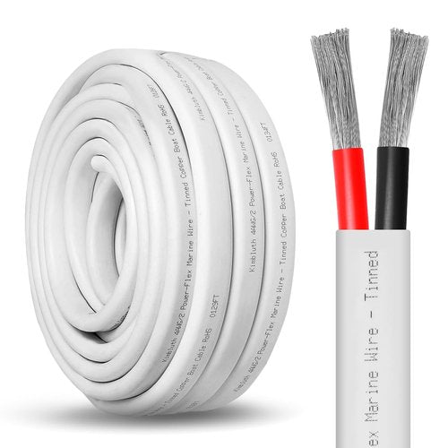 Duplex Marine Wire - 4 Gauge Tinned Copper Boat Cable | 6ft OFC for Automotive & Solar Use