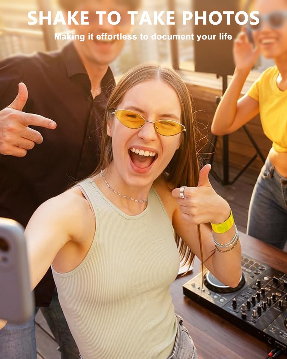 Smart Health Ring for Women Men Fitness Tracke IP68 Waterproof Fitness Ring with Heart Rate/Blood Pressure/Blood Oxygen/Sleep Tracker/Step/Calories for iOS and Android,No Subscription Fee,Gold 14