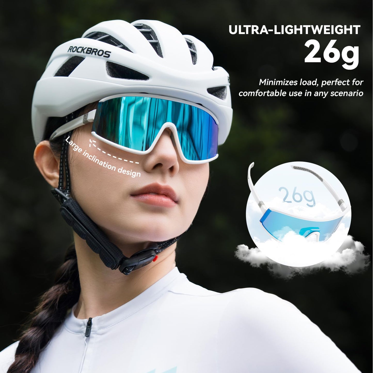 ROCKBROS Photochromic Cycling Glasses for Men Women Sports Glasses UV Protection