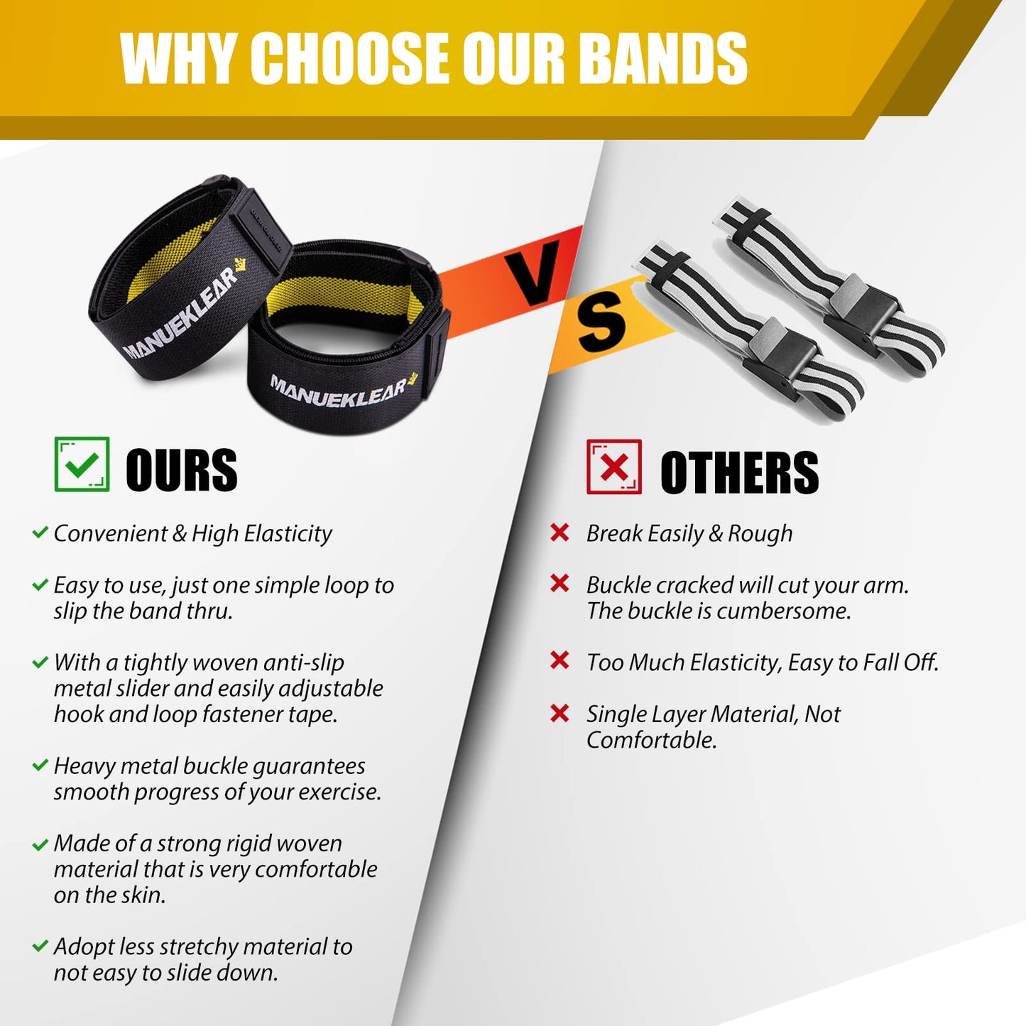 MANUEKLEAR Blood Flow Restriction Bands for Women Glutes Leg, Booty Bands for Women Butt Lift, BFR Occlusion Thigh Bands for Workout Squat Hip Building