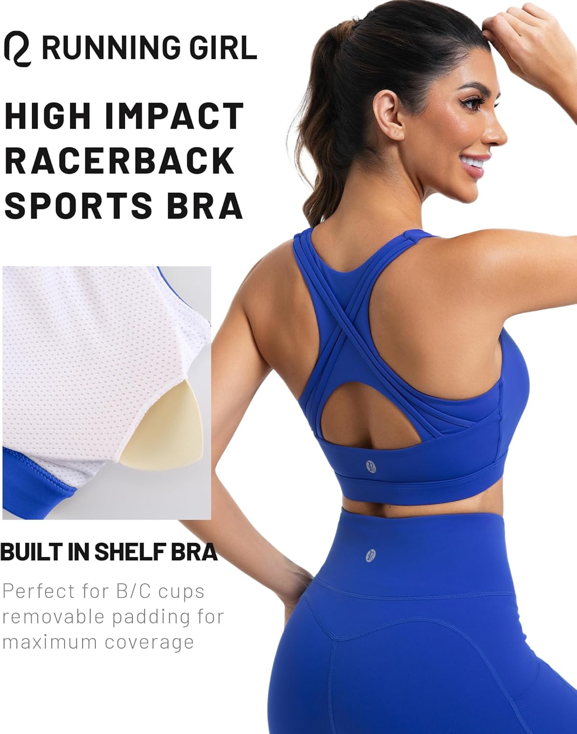 RUNNING GIRL High Impact Sports Bra - Ultimate Support for Women | Racerback Design, Perfect for Workouts