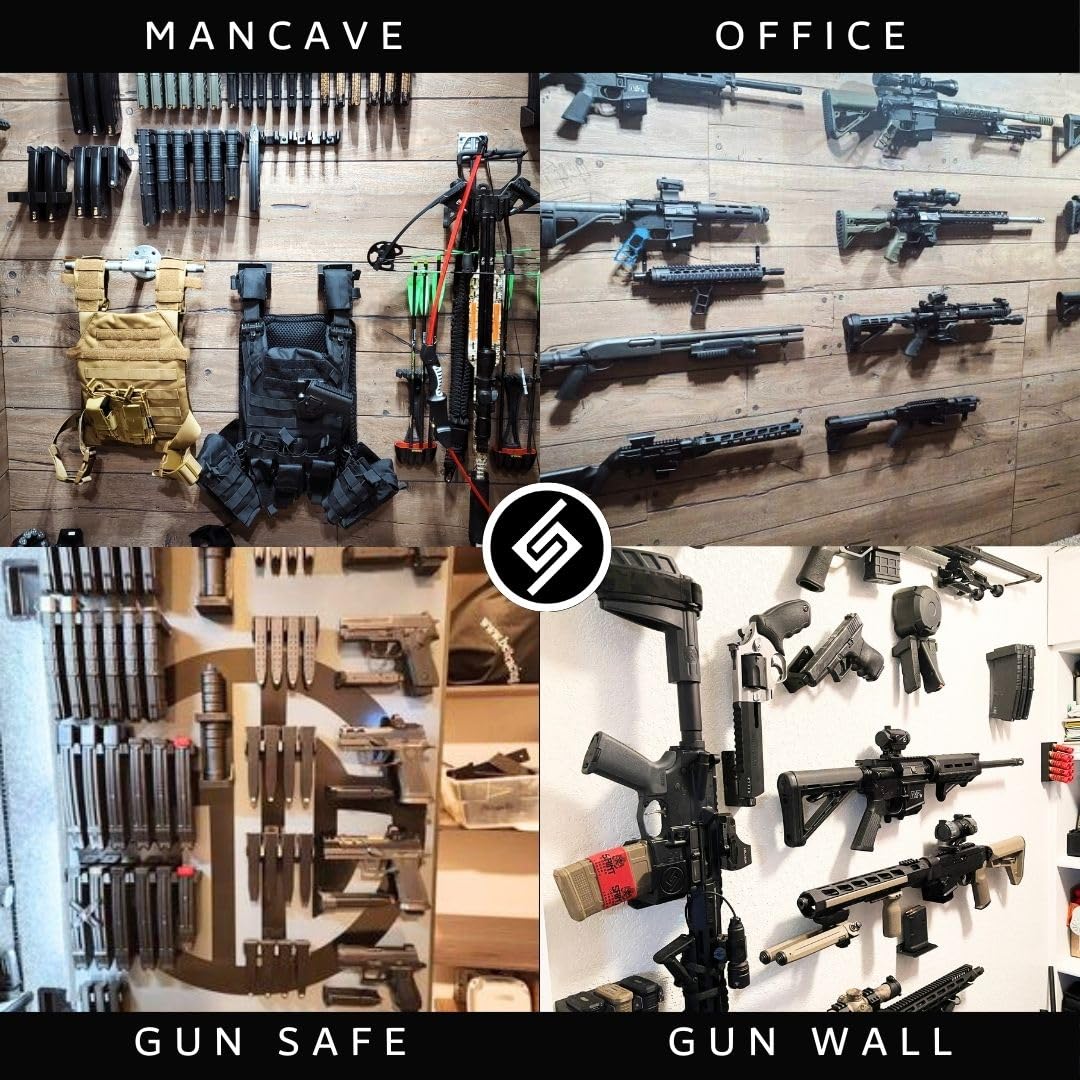 Spartan Mount Compatible with Sig P250 P320 Magazine | Pistol Mag Wall Display Storage Organization System | Unique Low Profile Design | Gun Safe Wall Garage | Gun Room Mounting Solution