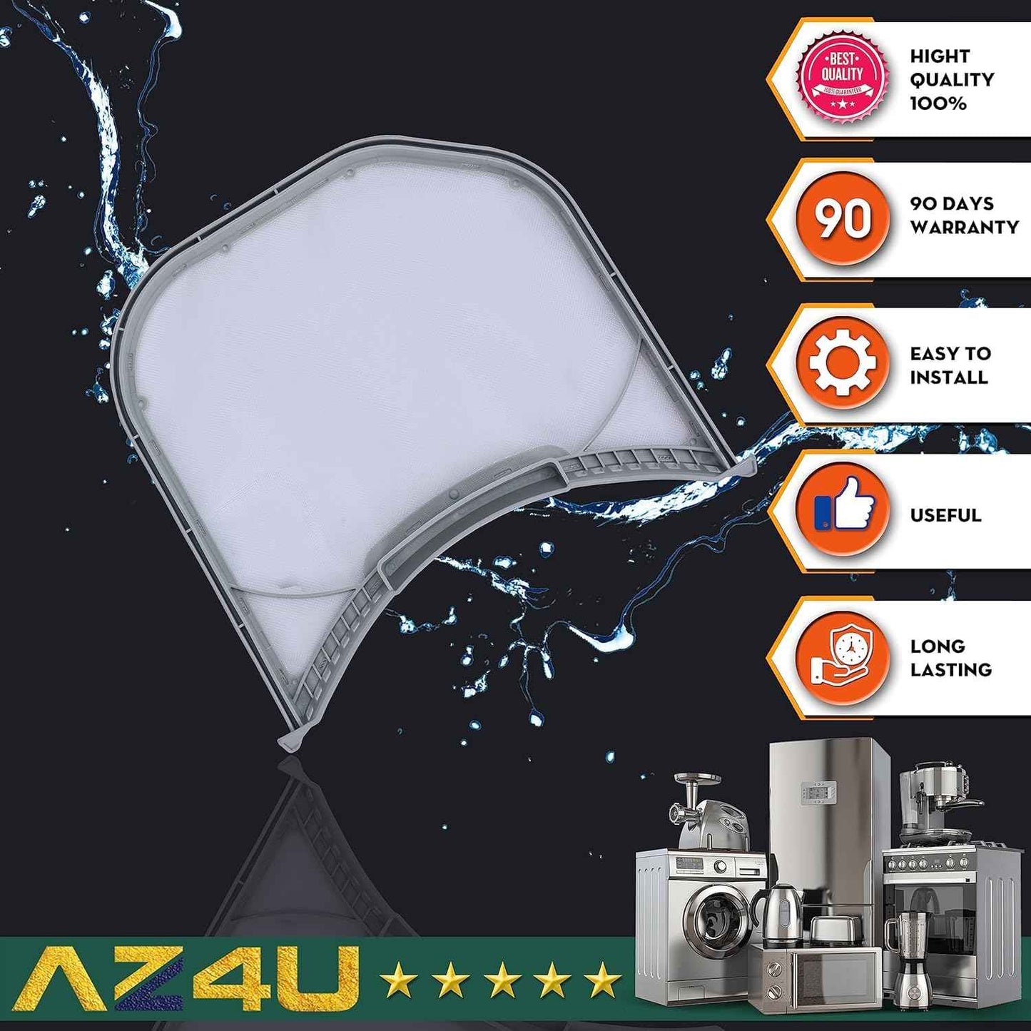 Dryer Lint Filter Screen Trap Replaces For LG DLEX3900B DLEX3370W DLEX3570V DLEX3470V DLEX3250W DLEX3370V DLEX3360V DLEX3360W DLEX3370R DLEX3371W DLEX3360R DLEX3885W DLEX3570W DLEX3900W DLEX3550W