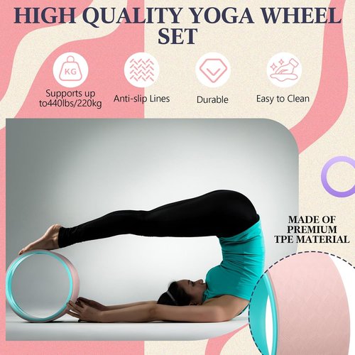 Arrowbash Yoga Wheel Set - 5 Pack Foam Rollers for Deep Tissue Massage & Back Pain Relief | Stretching Tools