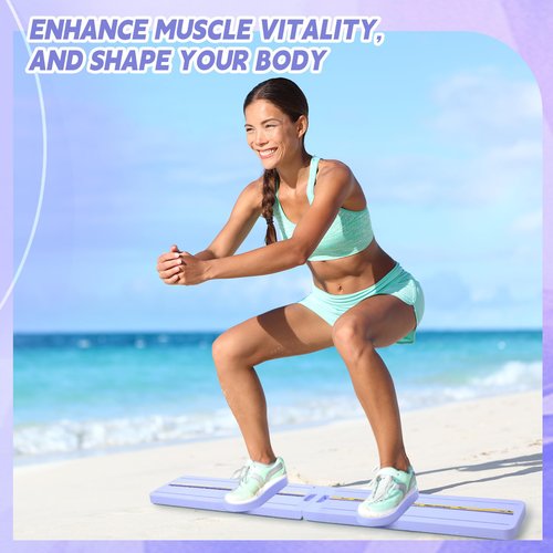 Motionchic Purple Adjustable Ski Machine, Simulated Ski Trainer Exercise Machine, Hip Trainer, Exercise Equipment for Leg Pelvic Floor Muscle Workout, Foldable Design for Home Workouts