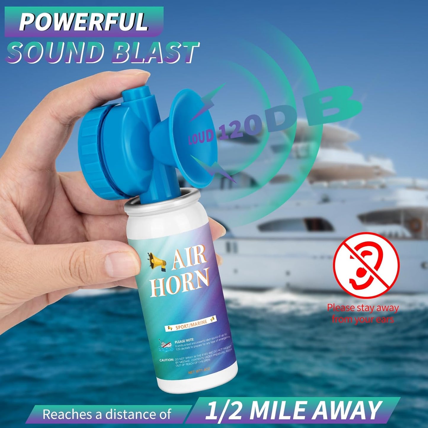 Skiennix 1.4oz Air Horn | Loud Marine Safety Horn for Sporting Events & Camping - Compact & Handheld