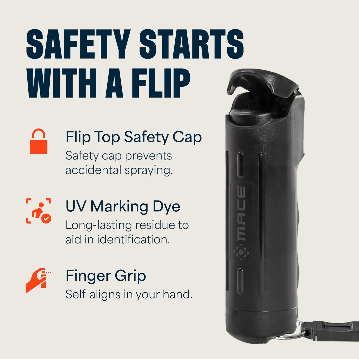 Mace Pepper Spray - 2-Pack Quick Release Hard Case Model, 0.42 oz, 12 Feet Range, Max Police Strength, Long Lasting UV Dye, Flip Top Safety Cap, Self Defense Pepper Spray for Women & Men - Black