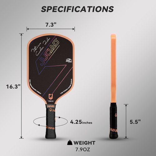 JUCIAO Pickleball Paddles,T700 Carbon Fiber Surface Pickle Ball Racket, Honeycomb Core,USAPA Approved Pickle Ball Paddle for Beginners & Intermediate Players