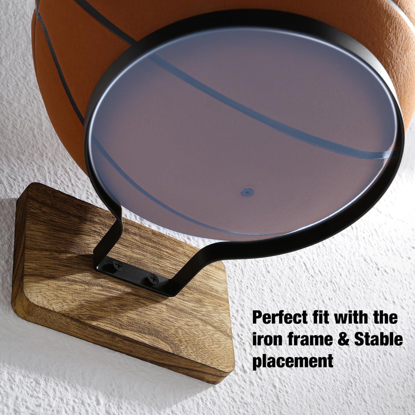 Skiennix Wall Mount Basketball Holder - Autograph Sports Ball Display Rack | Organize Football, Soccer & Volleyball