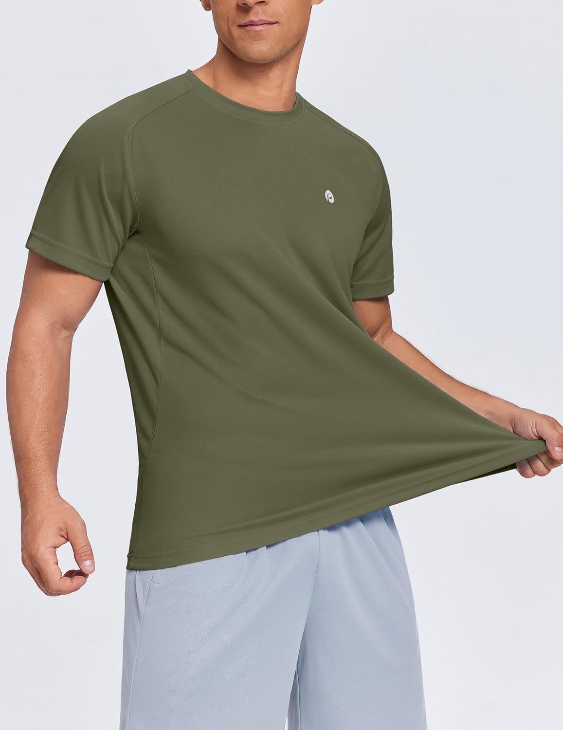 PINSPARK Men's Quick Dry Athletic T-Shirts - Moisture-Wicking Short Sleeve Gym Tees for Workouts