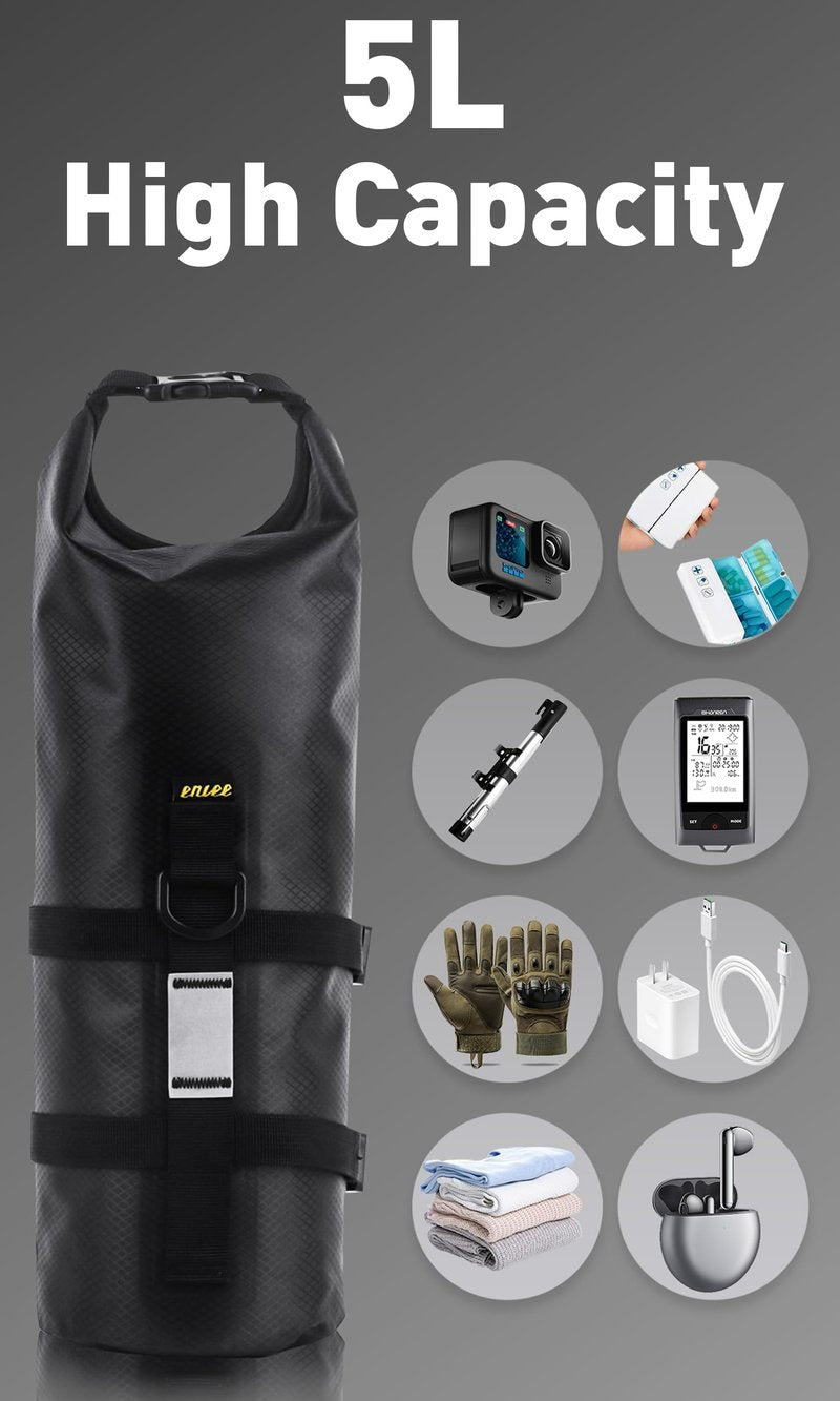WEEROCK 2 Pack 5L Bike Bag Front Fork Bag Waterproof Bicycle Bag Large Capacity Quick Release Bike Pannier for Road Bike, Cruiser Bike, Traveling Bike, E-Scooter