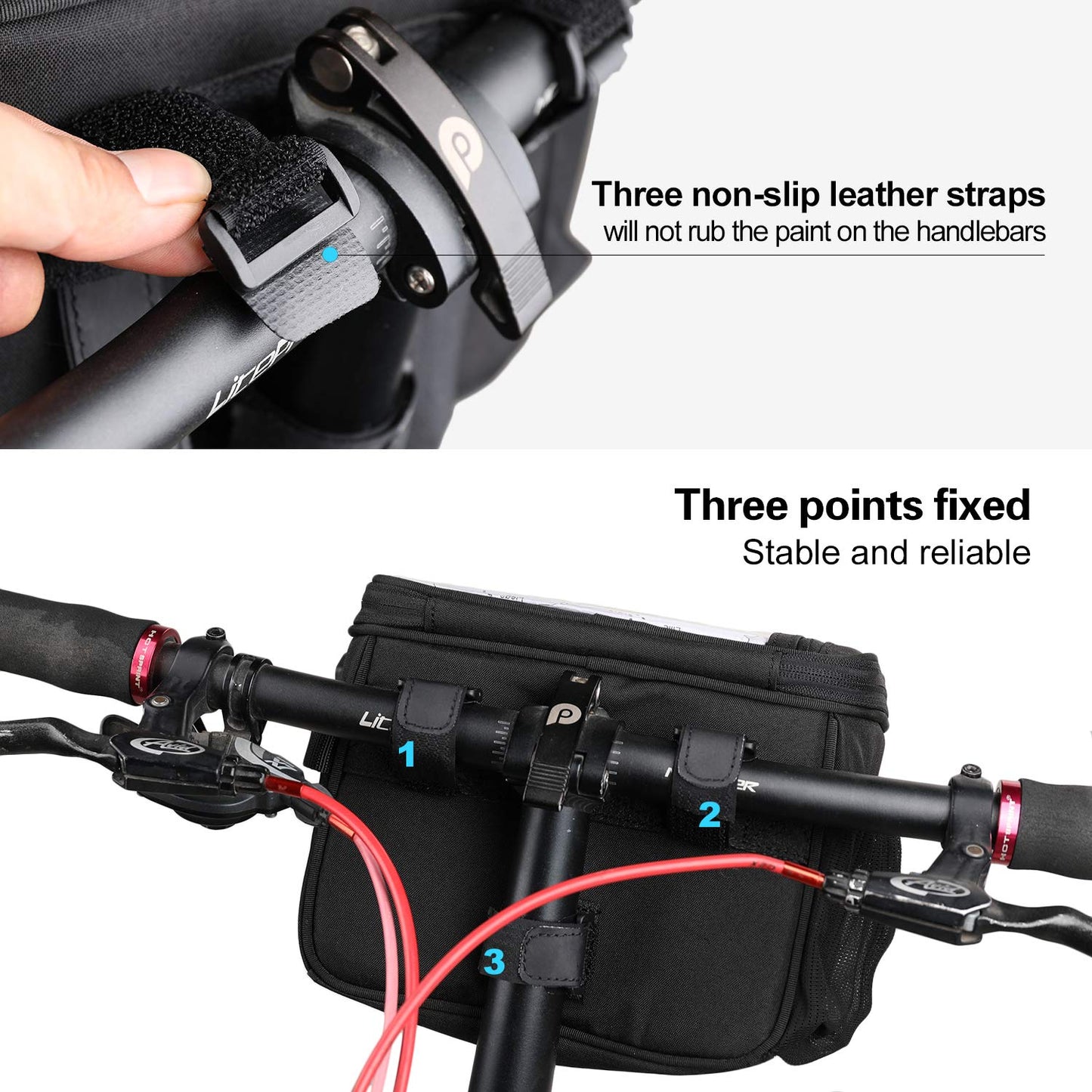Rhinowalk Bike Basket,Lunch Box Insulated Bike Handlebar Bag Bike Front Bag Camera Bag Handbag Phone Bag with Touch Screen Shoulder Strap Professional Cycling Accessories