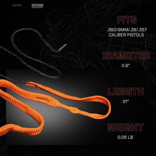 GRITR Bore Cleaning Rope - Versatile Gun Bore Cleaner for .22/.45/.223/12GA - Reusable & Compact Accessory