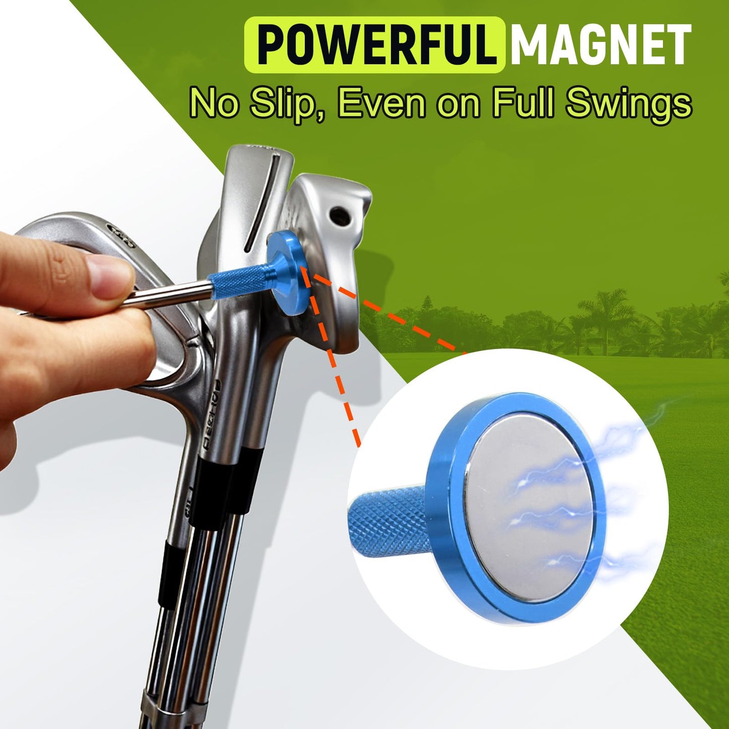 THE GOLFER STORE Golf Alignment Rods, Golf Club Alignment Stick Corrector Magnetic Golf Swing Trainer Aid Help Visualize and Align Your Golf Shot Length Adjustments