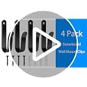 Horizontal Snowboard Wall Mount Hanger - 4 Pack Display Rack