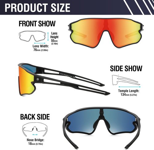 DUCO Sports Sunglasses - Polarized UV400 Protection for Men & Women | Ideal for Running, Fishing, Tennis, and Cycling