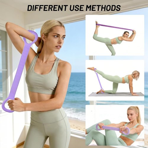 Figure 8 Exercise Bands - Set of 3 Resistance Bands with Handles for Arm, Back & Leg Training