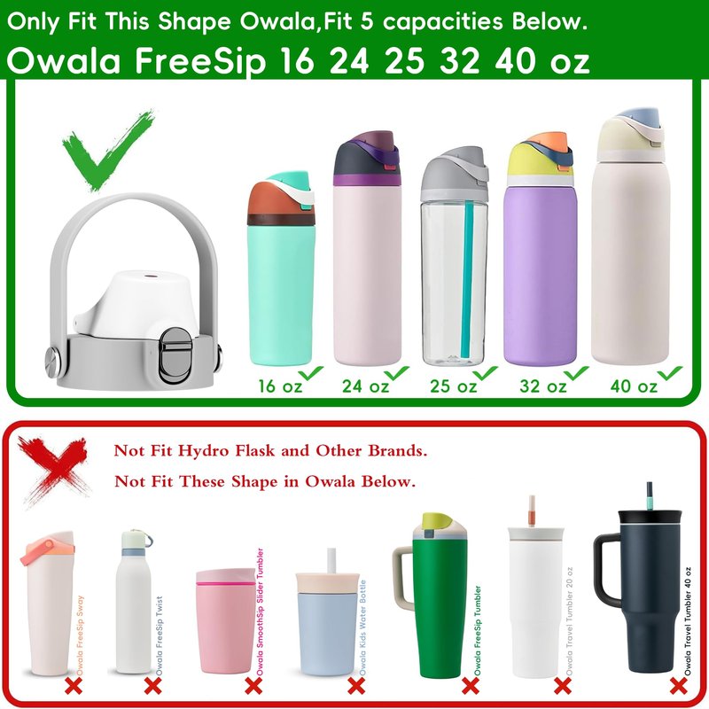 2 IN 1 Lid for Owala Freesip Cups, Replacement Lid for Owala 16oz 24oz 25oz 32oz 40oz, One Button Water Bottle Top Lid,BPA-Free Owala Accessories, Leak-Proof and Dishwasher Safe