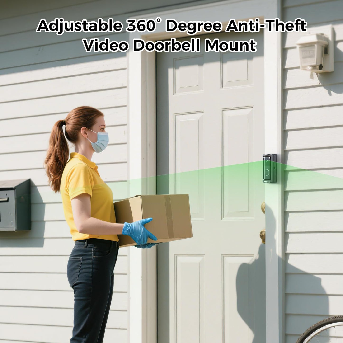 KERZEAT Blink Doorbell Mount Adjustable 360° Degree Angle Compatible with Blink Video Doorbell(2025 Model), No-Drill Camera Bracket Holder for Home, Apartment & Dorm (Adhesive Mount)