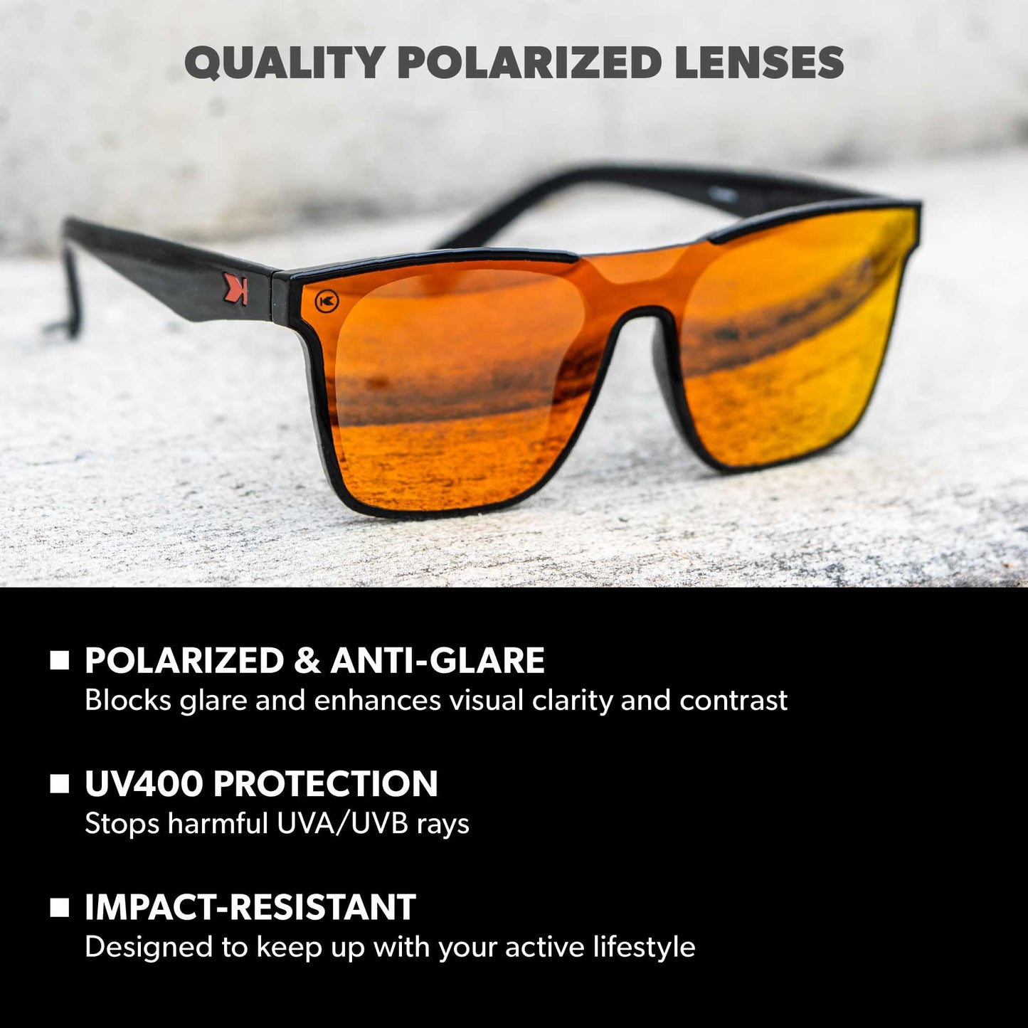 Knockaround Trendy Polarized Sunglasses for Men & Women - UV400 Protection