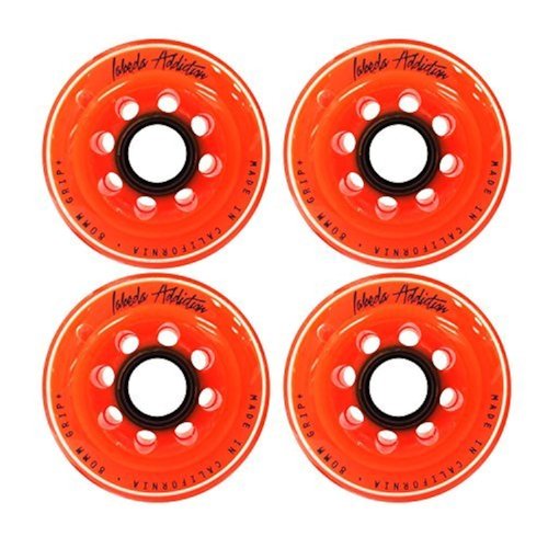 Labeda Addiction Inline Roller Hockey Skate Wheels Set of 4 (Orange, 76mm)