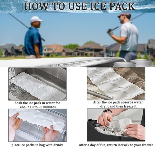 Golf Cooler Bag with Ice Pack, Keeps Drinks Cold for Hours, 6 Can Small Golf Bag Cooler, Fits Discreetly in Golf Bags, Cool Golf Gifts for Men Golfers (Black)