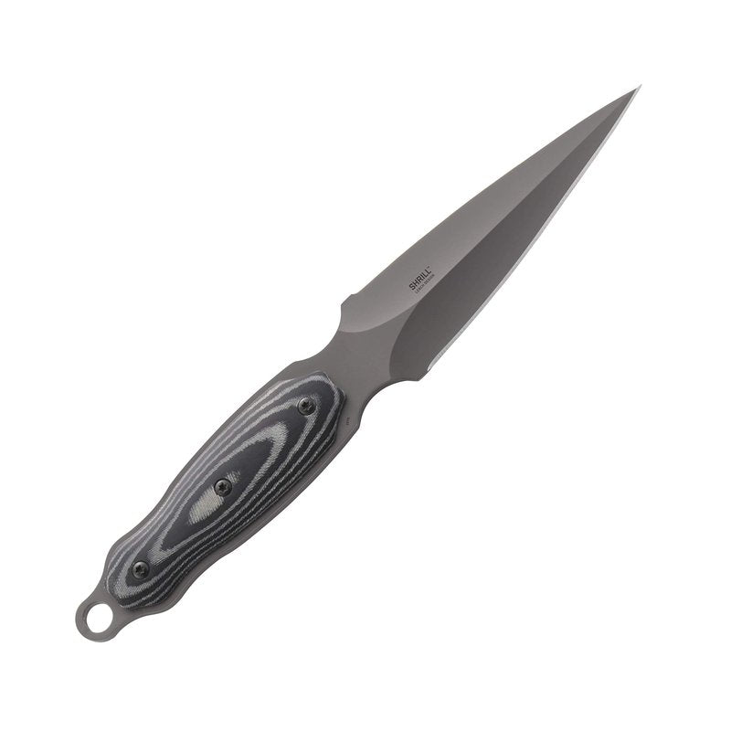 CRKT Shrill Fixed Blade Knife with Sheath: Stainless Steel Plain Edge Blade, Micarta Handle, 2075