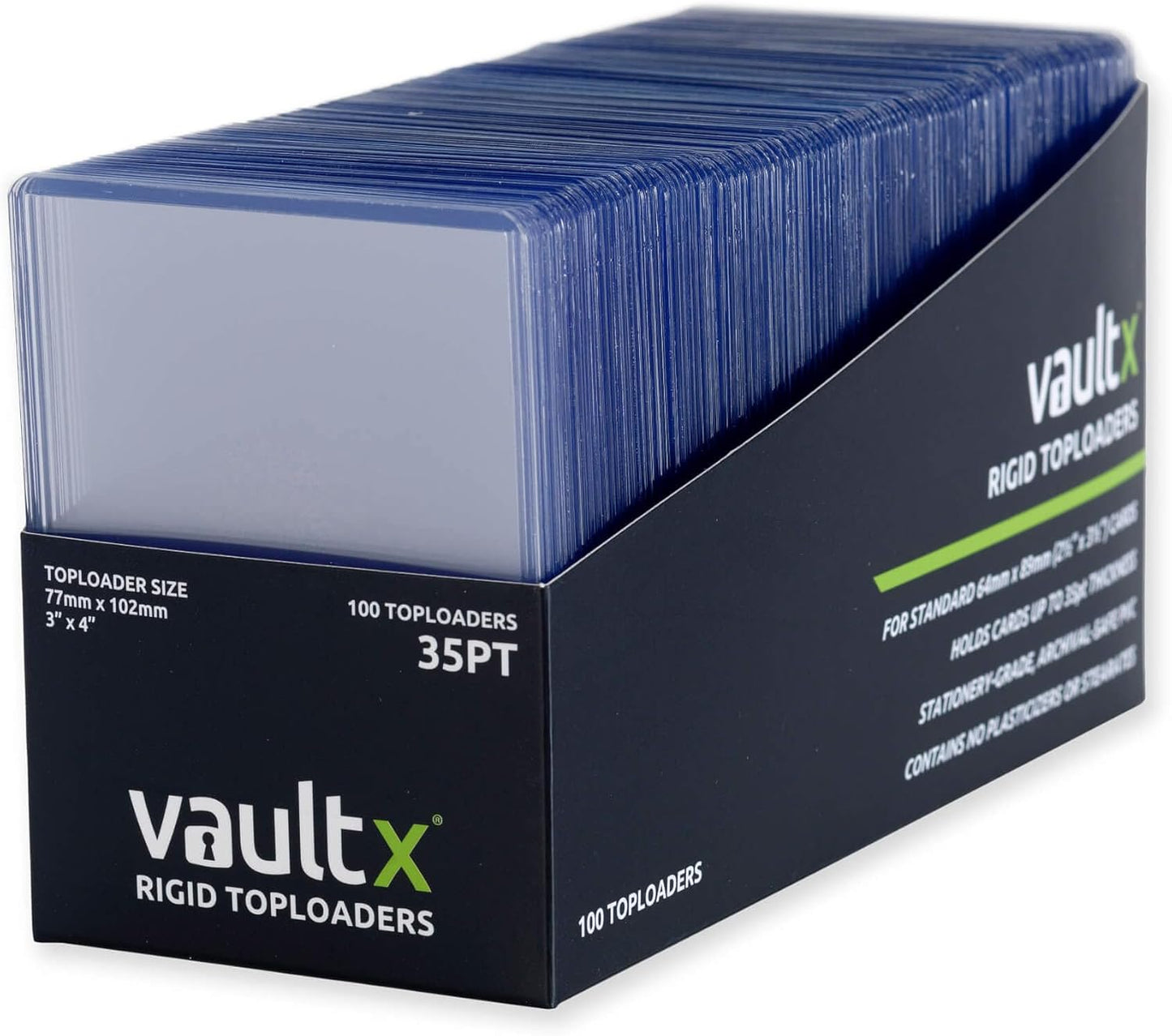 Vault X Toploaders 35pt | Premium Extra Thick Trading Card Holders - 3" x 4" Clear Sleeves (100 Pack)