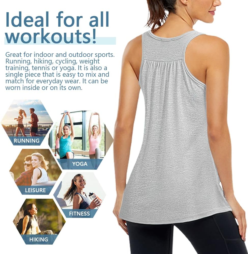 Miusey Women's Racerback Yoga Tank Top - Loose Fit for Ultimate Comfort | Perfect for Workouts