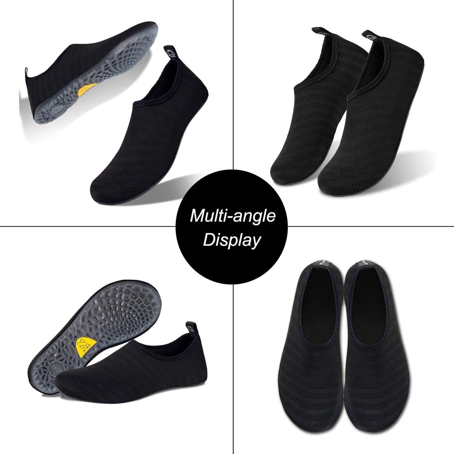WateLves Water Shoes - Quick-Dry Aqua Socks for Beach, Swim & Yoga - Unisex Translucent Soles